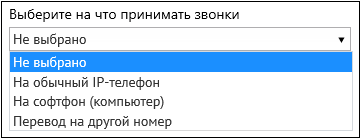 Выбор способа приема звонков